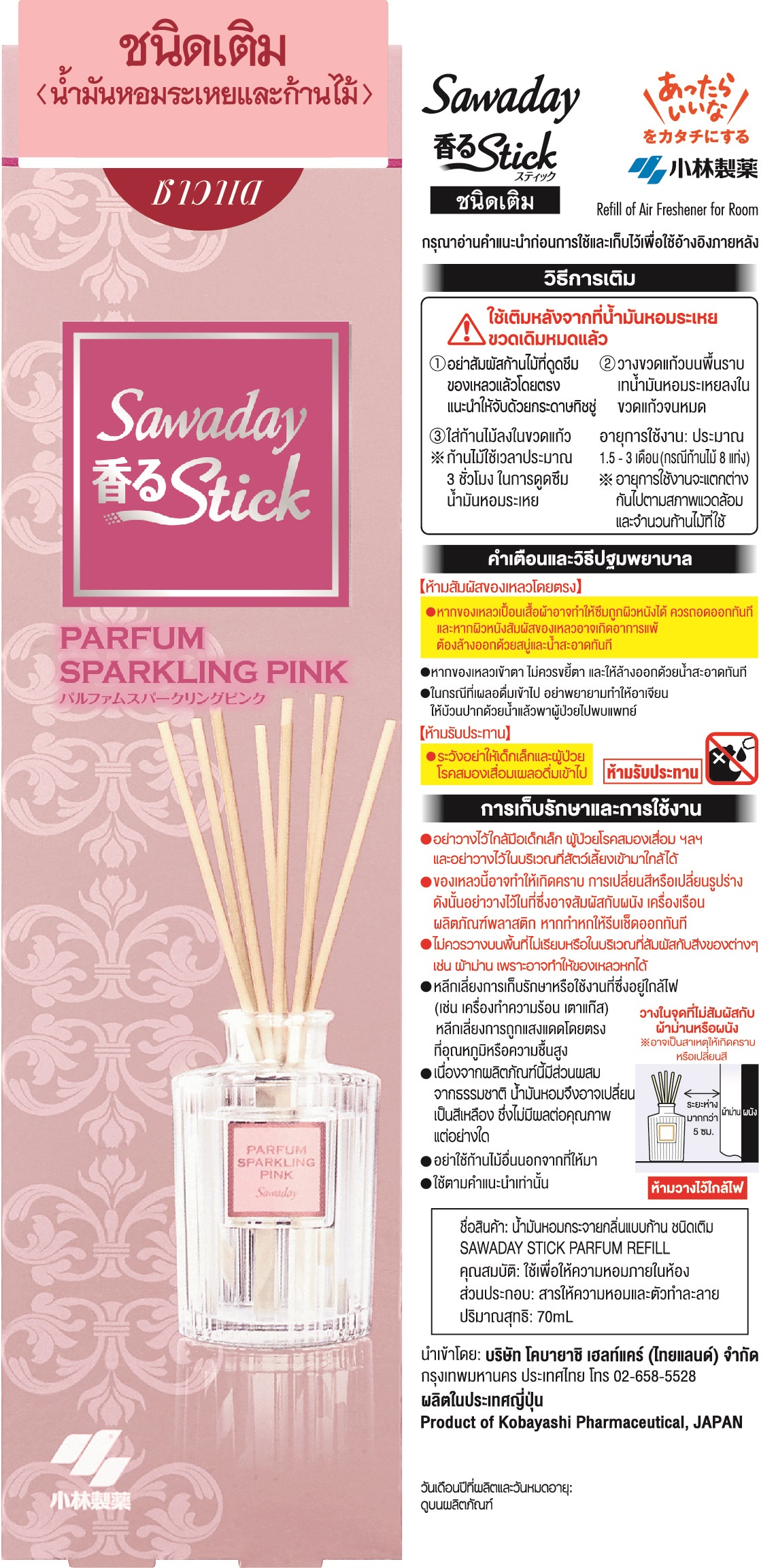 SAWADAY STICK PARFUM REFILL - SPARKLING PINK